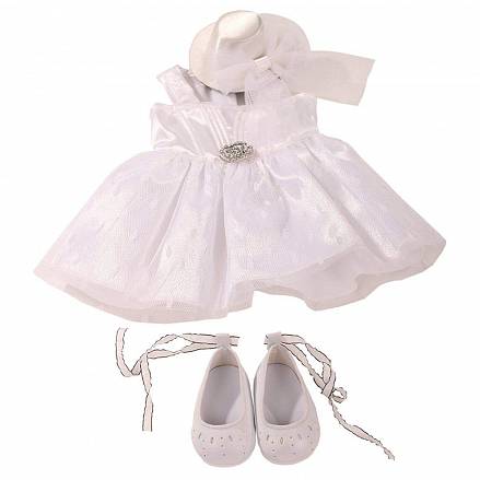 Вечернее платье для куклы с туфельками и шляпкой 